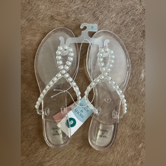 Shade & Shore Shoes - Shade & Shore Women's Clear Sandals with Pearl Details